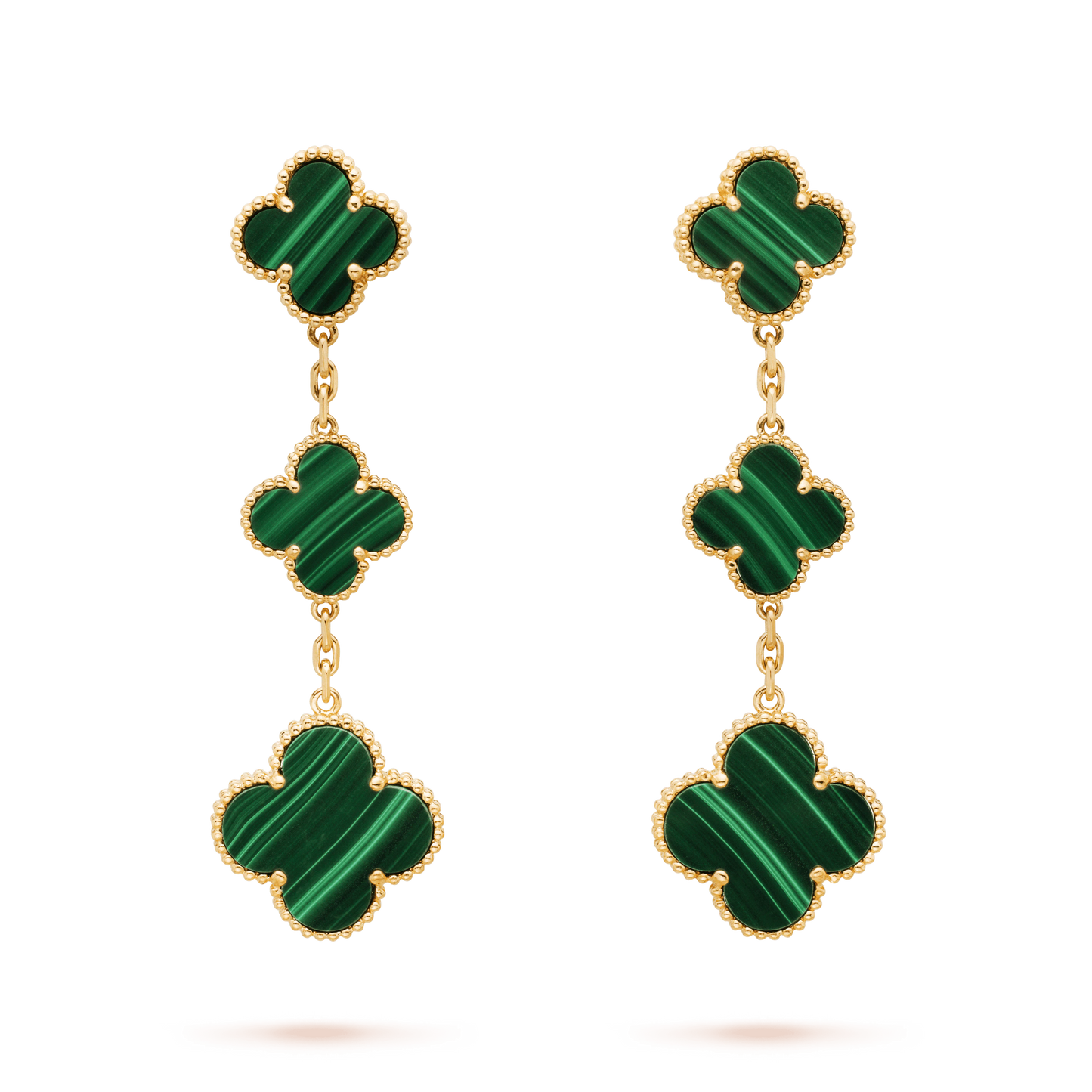 ˇGilded EraˇCLOVER MALACHITE 3 MOTIFS GOLD