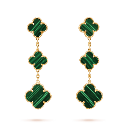 ˇGilded EraˇCLOVER MALACHITE 3 MOTIFS GOLD