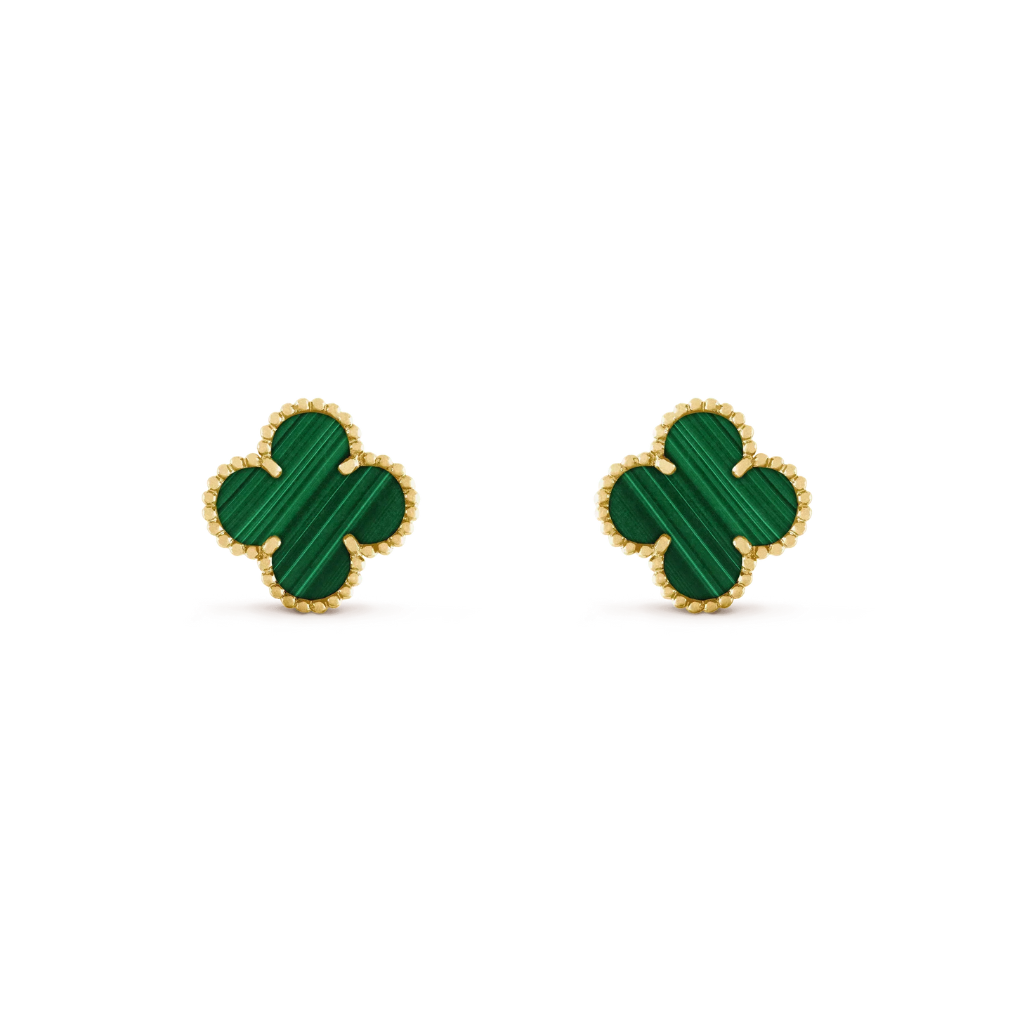 ˇGilded EraˇCLOVER MEDIUM 1 MOTIFS MALACHITE  EARRINGS