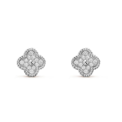 ˇGilded EraˇCLOVER MINI DIAMOND STUD EARRINGS