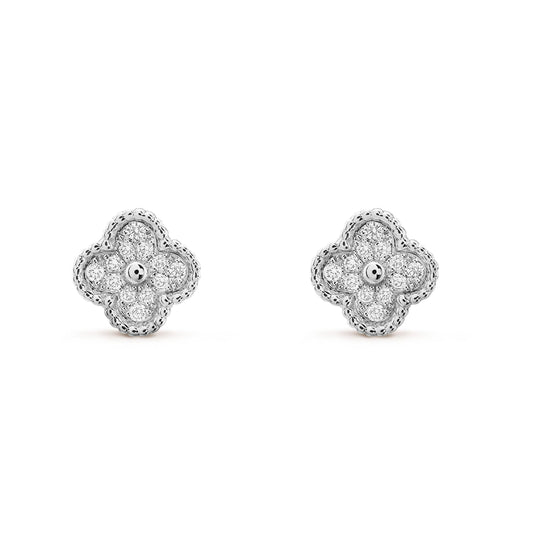 ˇGilded EraˇCLOVER MINI DIAMOND STUD EARRINGS