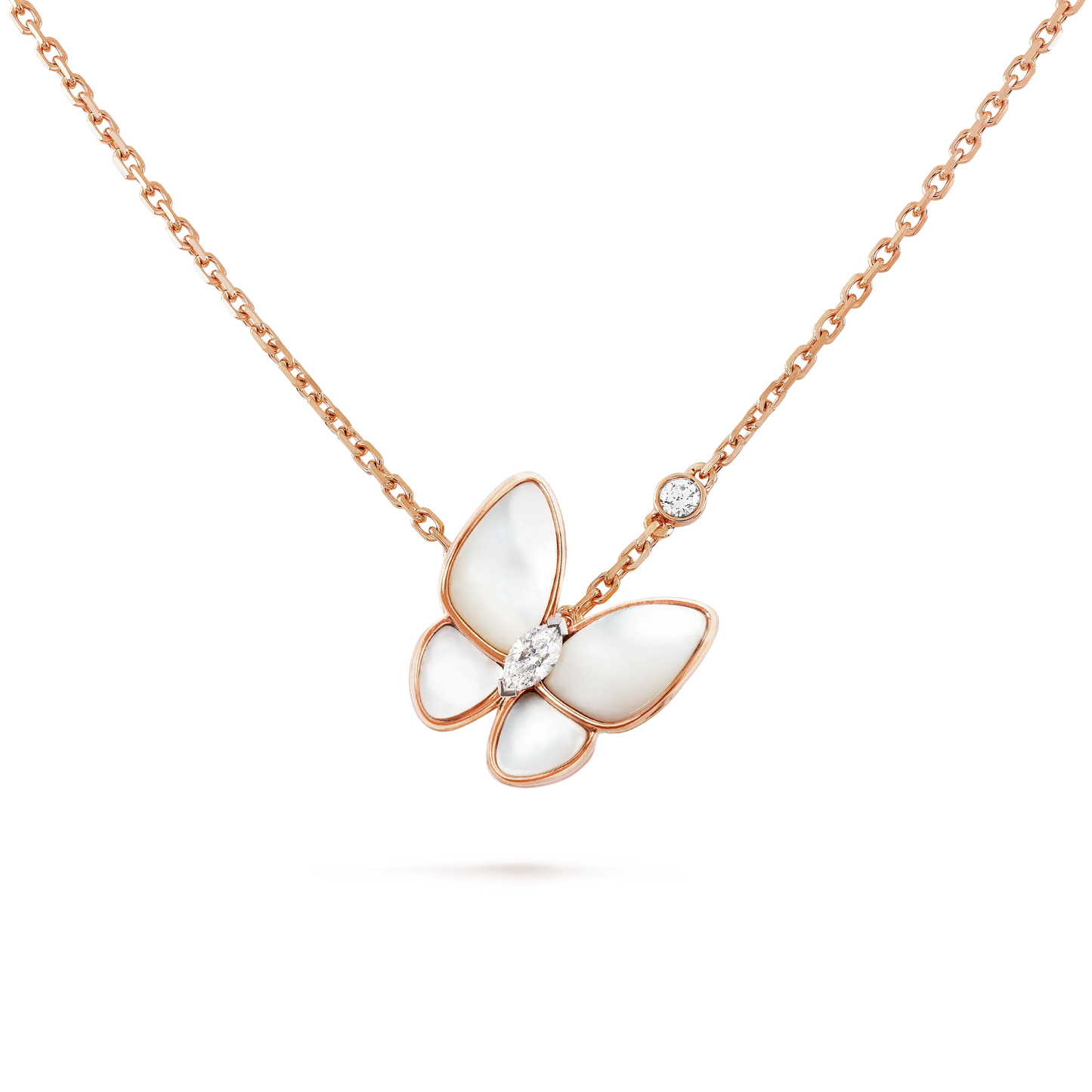 ˇGilded EraˇBUTTERFLY MOP DIAMOND NECKLACE