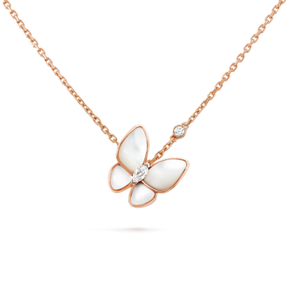 ˇGilded EraˇBUTTERFLY MOP DIAMOND NECKLACE