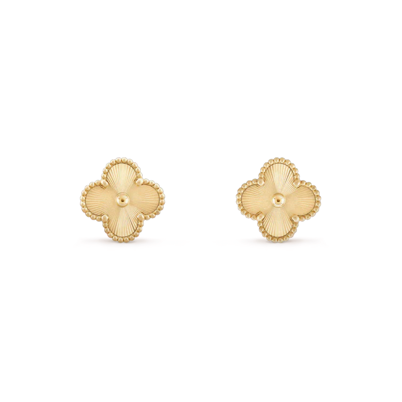 ˇGilded EraˇCLOVER MINI 9.5MM LASER EARRINGS