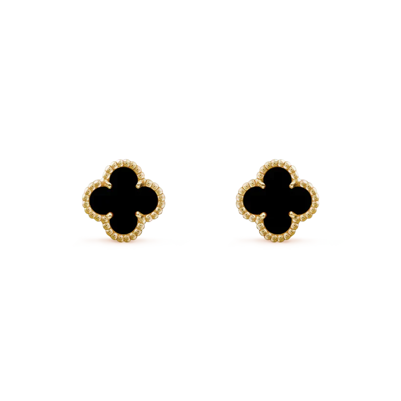 ˇGilded EraˇCLOVER MINI 9.5MM BLACK MOP EARRINGS