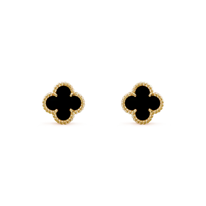 ˇGilded EraˇCLOVER MINI 9.5MM BLACK MOP EARRINGS