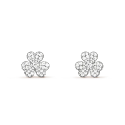 ˇGilded EraˇCLOVER COMOS DIAMOND EARRINGS SILVER