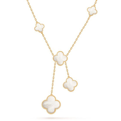 ˇGilded EraˇCLOVER MOTHER OF PEARL NECKLACE 6 MOTIF