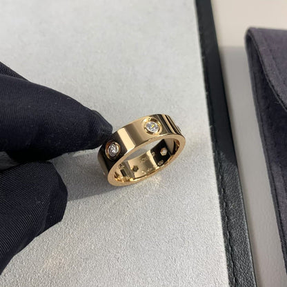 ˇGilded EraˇLOVE RING 5.5MM 6 DIAMONDS PINK GOLD