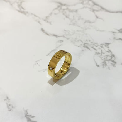 ˇGilded EraˇLOVE RING 5.5MM 3 DIAMONDS GOLD