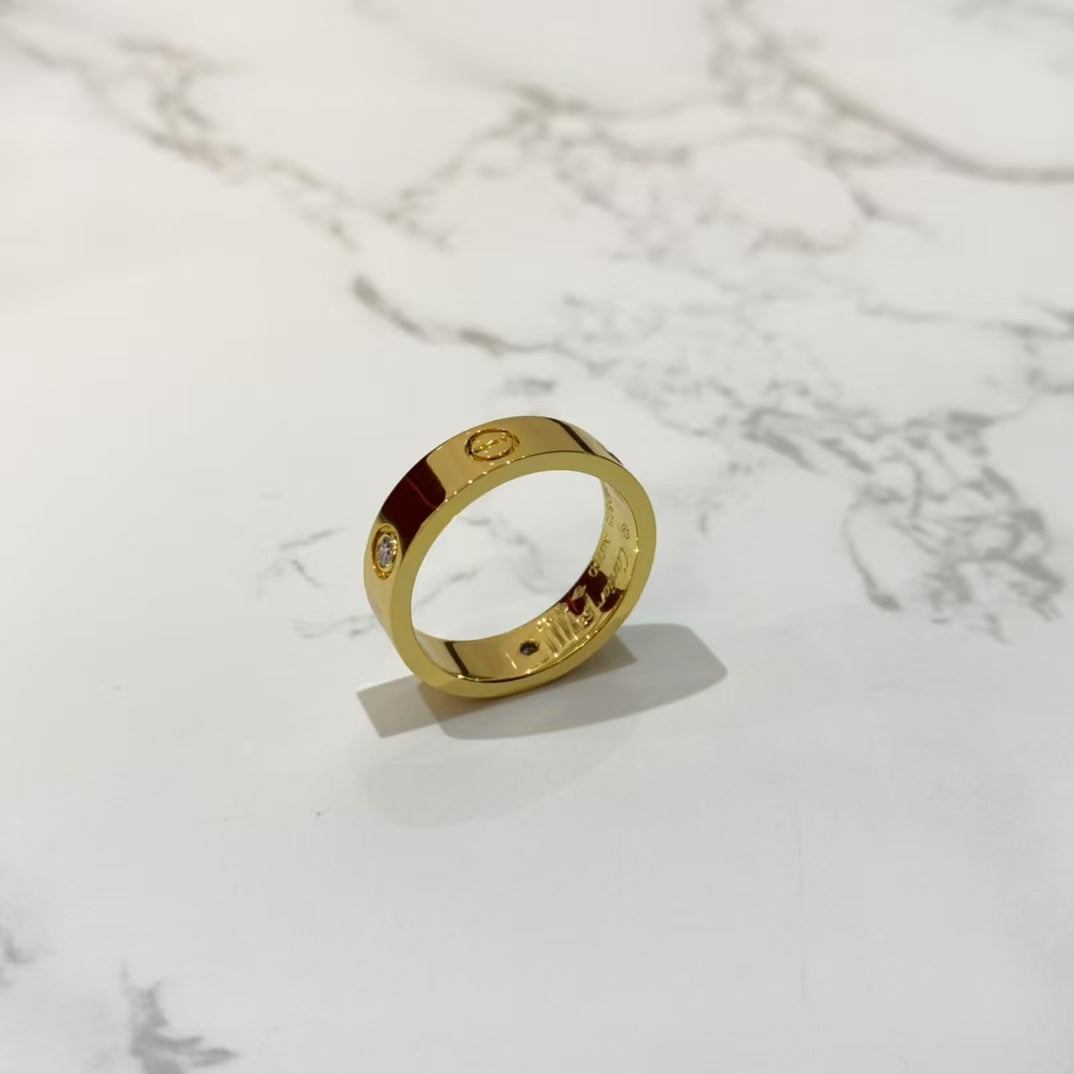 ˇGilded EraˇLOVE RING 5.5MM 3 DIAMONDS GOLD