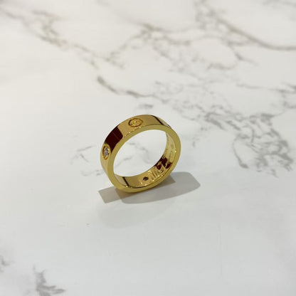 ˇGilded EraˇLOVE RING 5.5MM 3 DIAMONDS GOLD