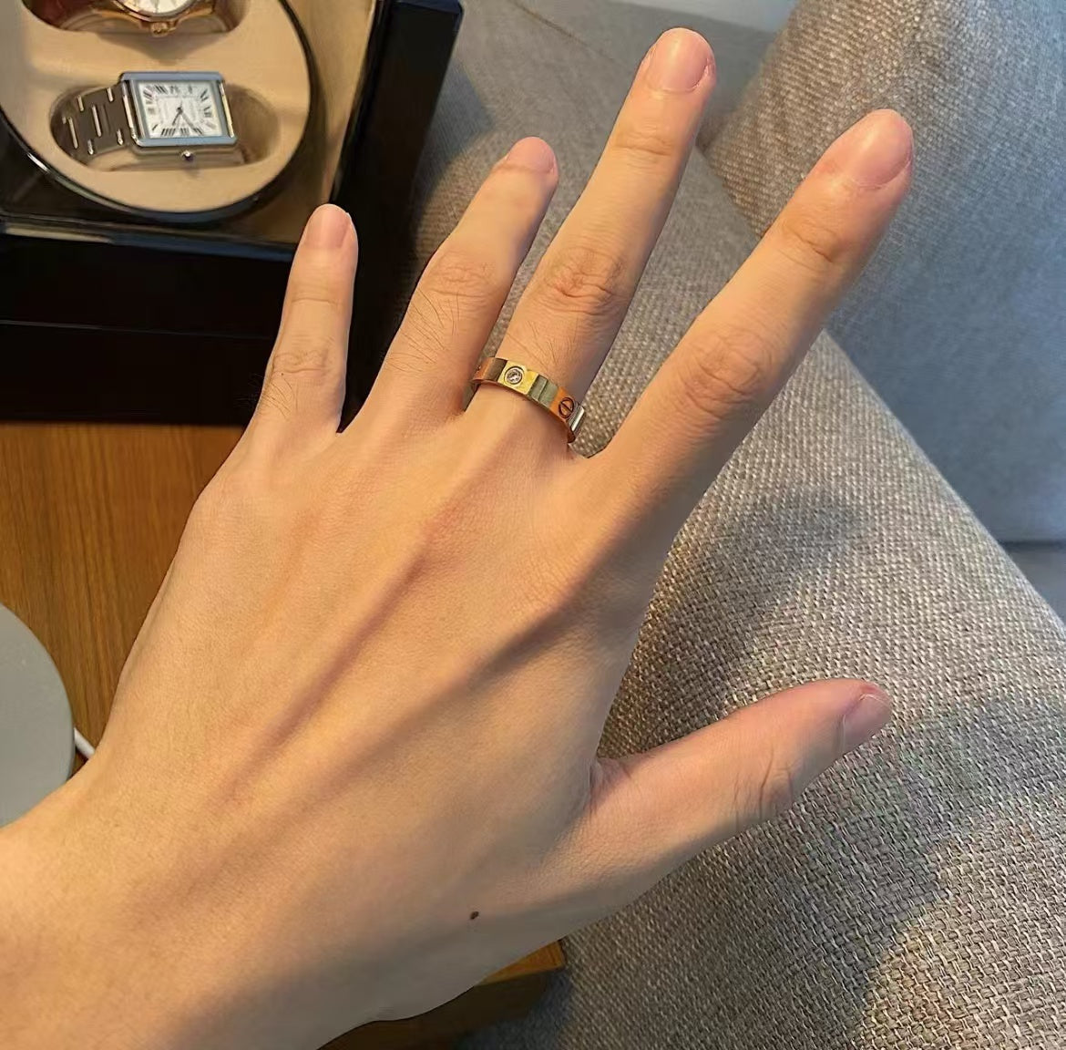 ˇGilded EraˇLOVE RING 5.5MM 3 DIAMONDS GOLD