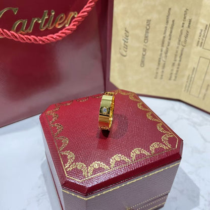 ˇGilded EraˇLOVE RING 5.5MM 3 DIAMONDS GOLD