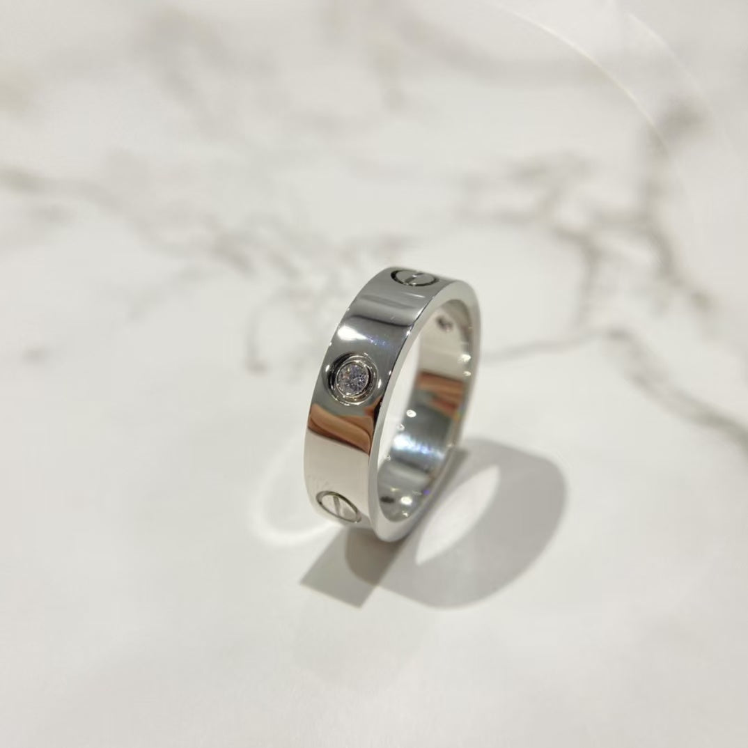 ˇGilded EraˇLOVE RING 5.5MM 3 DIAMONDS SILVER