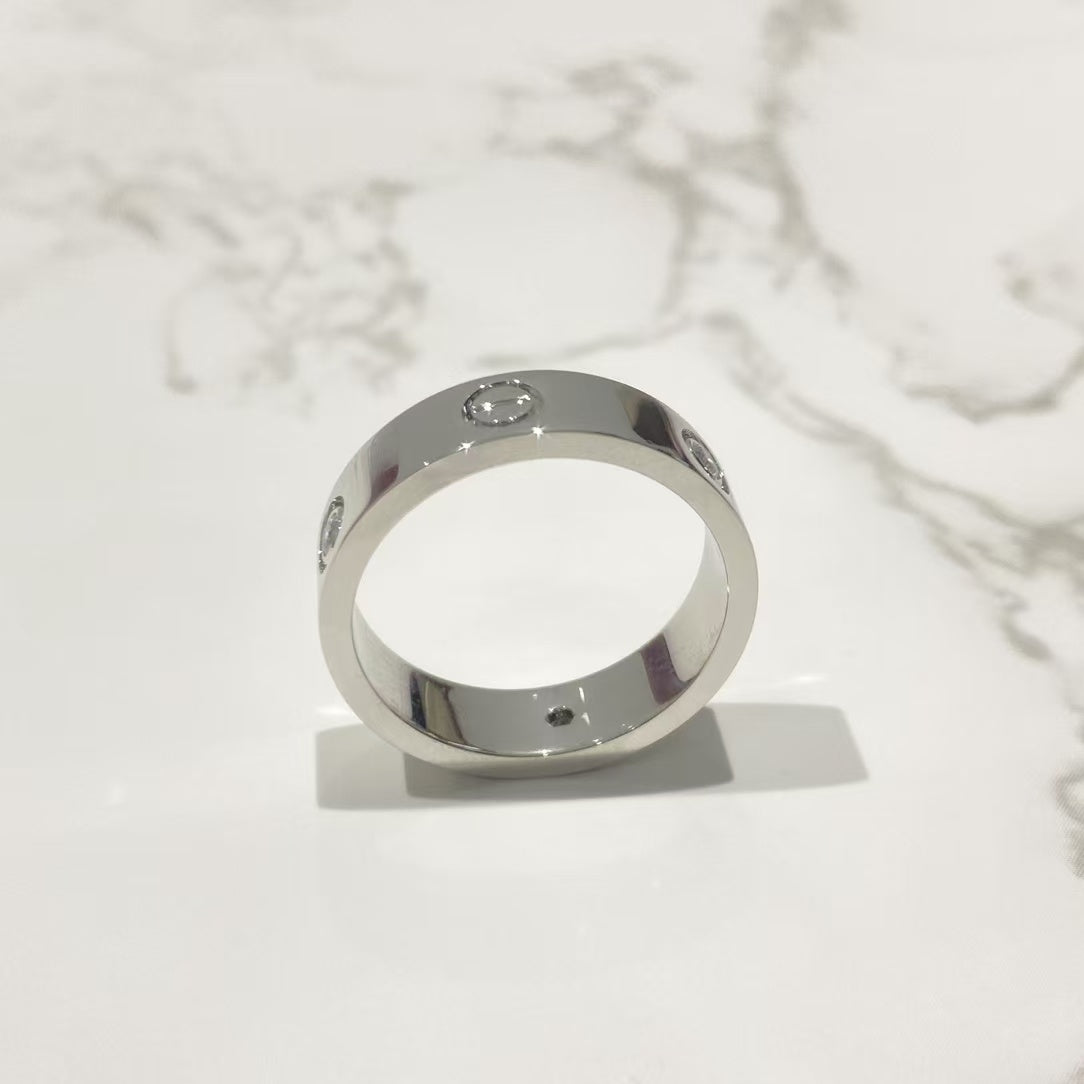 ˇGilded EraˇLOVE RING 5.5MM 3 DIAMONDS SILVER