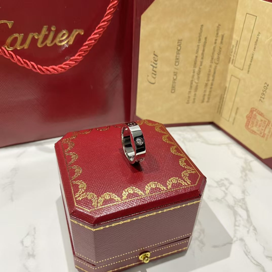 ˇGilded EraˇLOVE RING 5.5MM 3 DIAMONDS SILVER