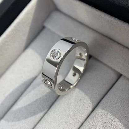 ˇGilded EraˇLOVE RING 5.5MM 6 DIAMONDS SILVER