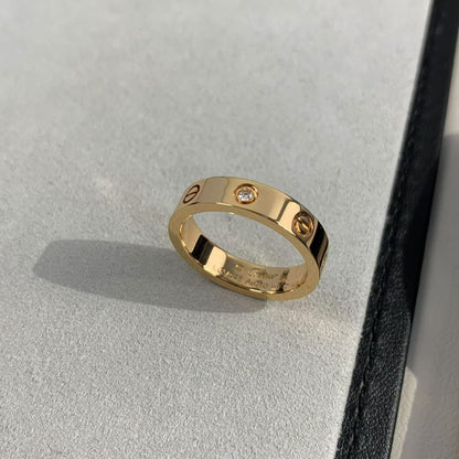 ˇGilded EraˇLOVE RING 4MM 1 DIAMOND PINK GOLD