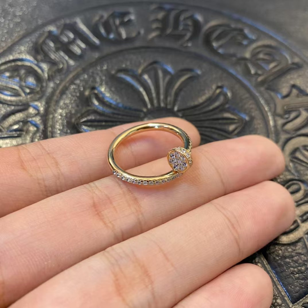 ˇGilded EraˇJUSTE RING 1.8MM GOLD DIAMONDS