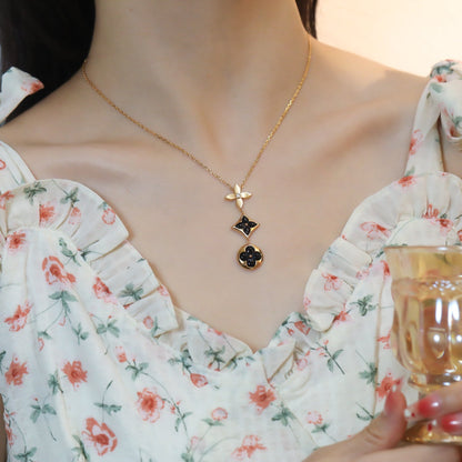 ˇGilded EraˇSTAR AND SUN ONYX PINK GOLD NECKLACE