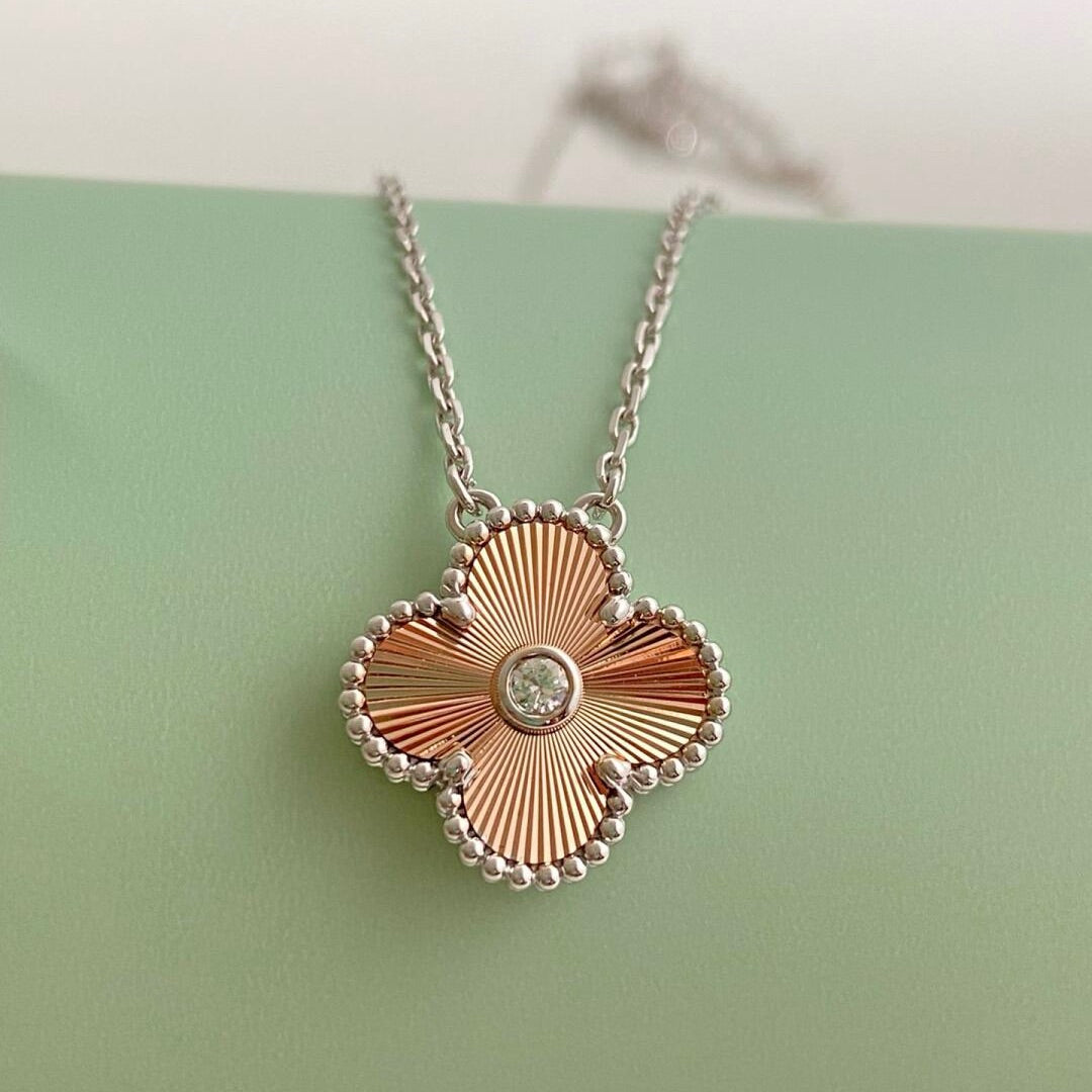 ˇGilded EraˇCLOVER 15MM DIAMOND LASER NECKLACE- CHRISTMAS 2024 SPECIAL EDITION