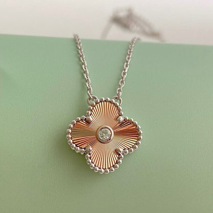ˇGilded EraˇCLOVER 15MM DIAMOND LASER NECKLACE- CHRISTMAS 2024 SPECIAL EDITION