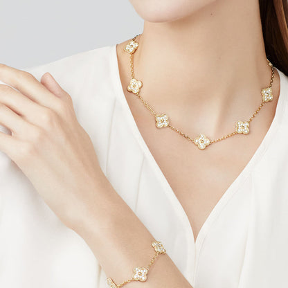 ˇGilded EraˇCLOVER 10 MOTIFS DIAMOND NECKLACE