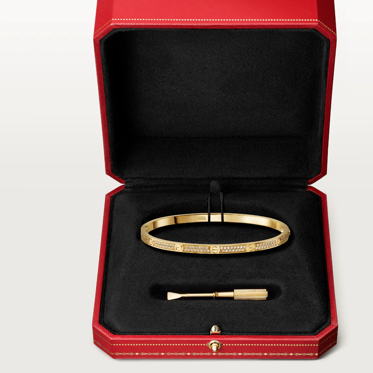 ˇGilded EraˇLOVE BRACELET 3.65MM DIAMOND-PAVED