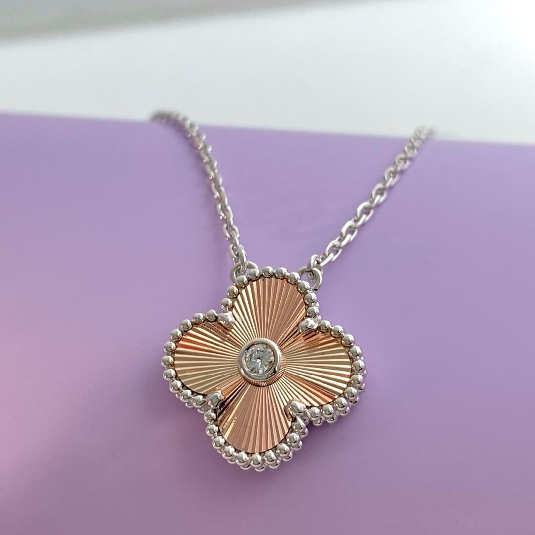 ˇGilded EraˇCLOVER 15MM DIAMOND LASER NECKLACE- CHRISTMAS 2024 SPECIAL EDITION