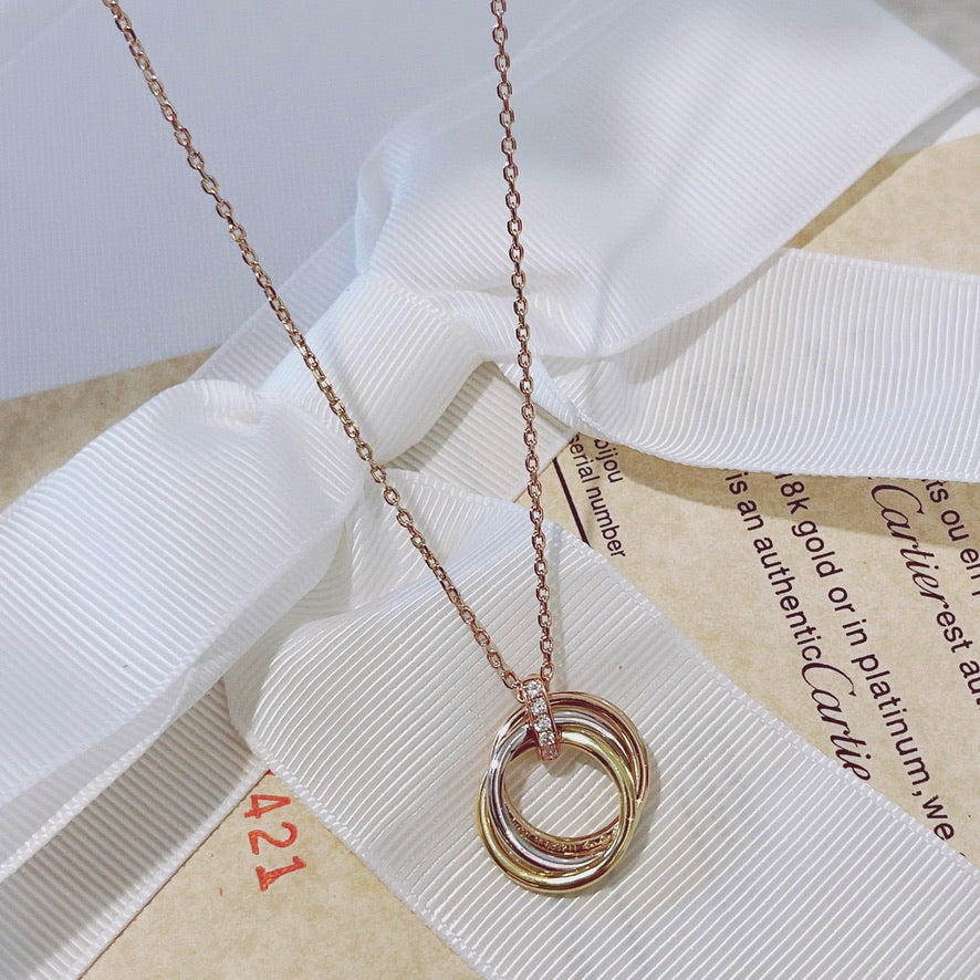 ˇGilded EraˇTRINITY NECKLACE GOLD  DIAMONDS