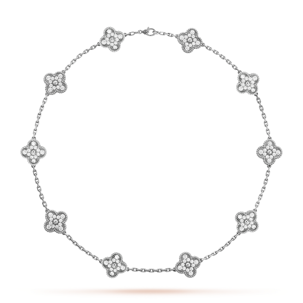 ˇGilded EraˇCLOVER 10 MOTIFS DIAMOND NECKLACE