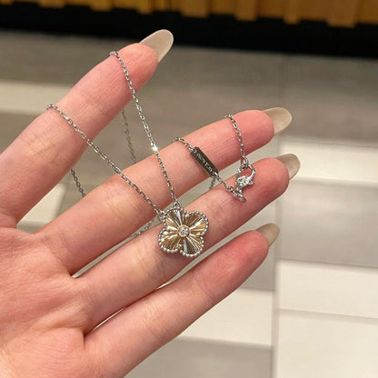 ˇGilded EraˇCLOVER 15MM DIAMOND LASER NECKLACE- CHRISTMAS 2024 SPECIAL EDITION