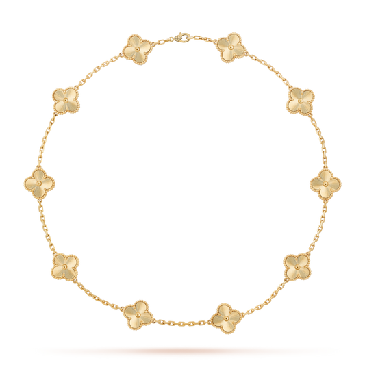 ˇGilded EraˇCLOVER 10 MOTIFS LASER NECKLACE