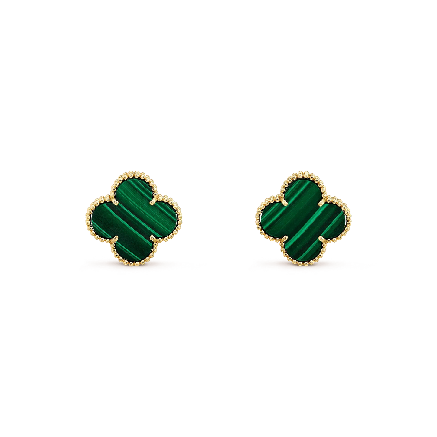 ˇGilded EraˇCLOVER MINI 9.5MM MALACHITE  EARRINGS