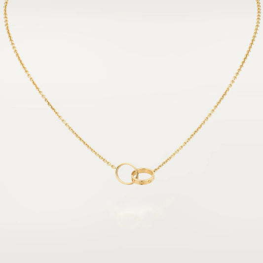 ˇGilded EraˇLOVE NECKLACE DOUBLE RING GOLD