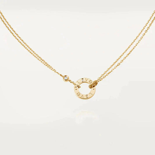 ˇGilded EraˇLOVE NECKLACE 16MM 2 DIAMONDS