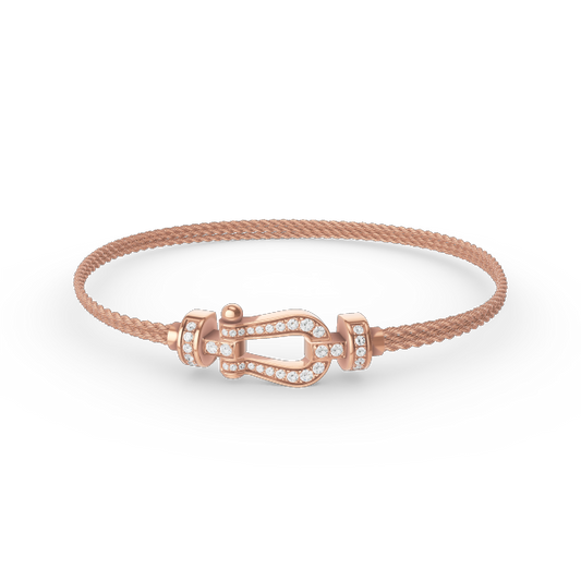 ˇGilded EraˇFORCE SMALL HORSESHOE  DIAMOND CHAIN ROPE BRACELET