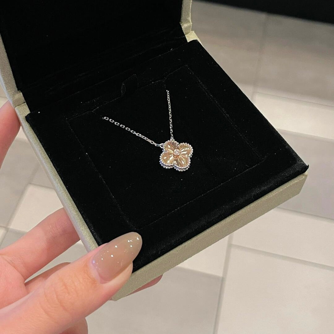 ˇGilded EraˇCLOVER 15MM DIAMOND LASER NECKLACE- CHRISTMAS 2024 SPECIAL EDITION