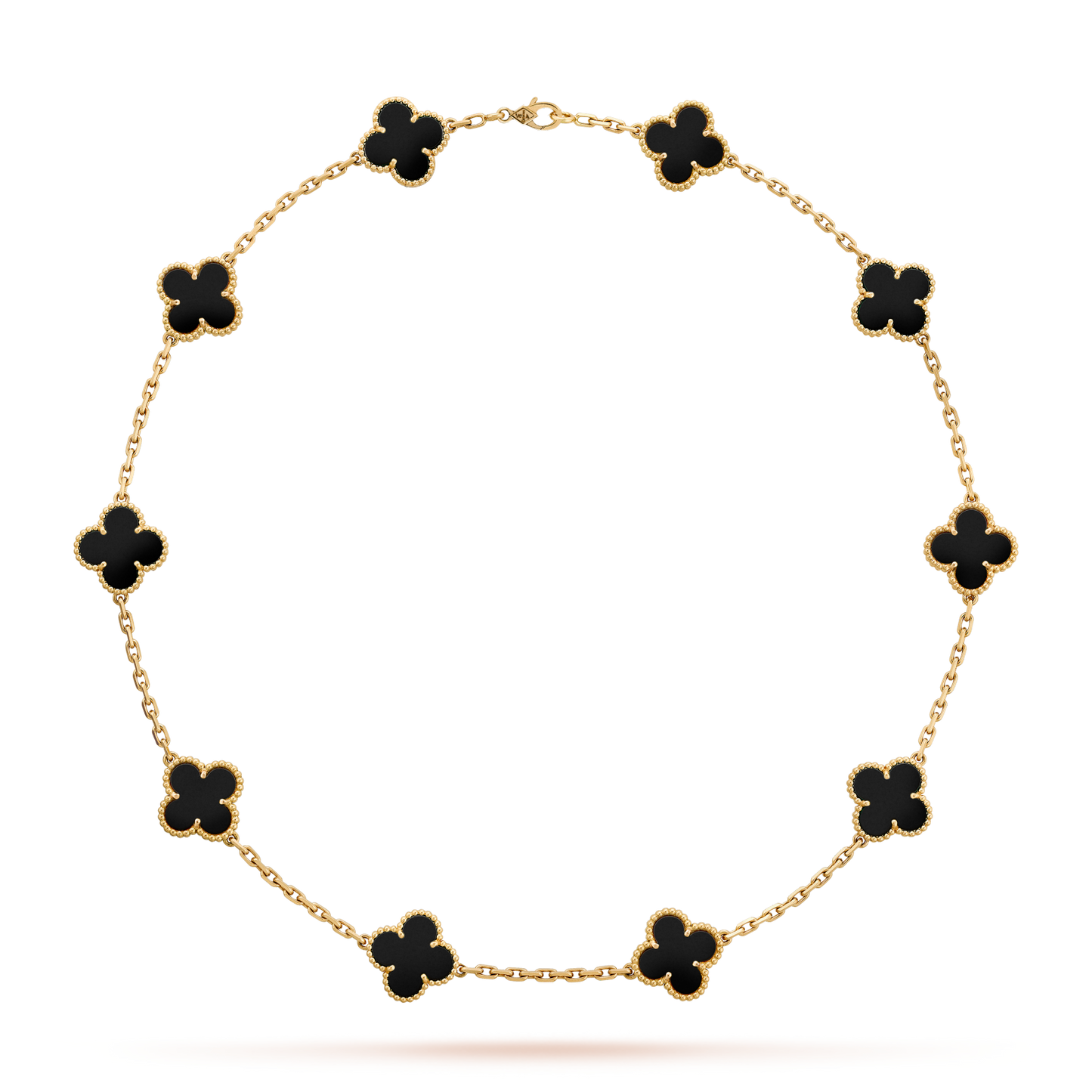 ˇGilded EraˇCLOVER 10 MOTIFS ONYX NECKLACE