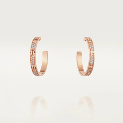 ˇGilded EraˇLOVE DIAMOND PINK GOLD HOOP EARRINGS