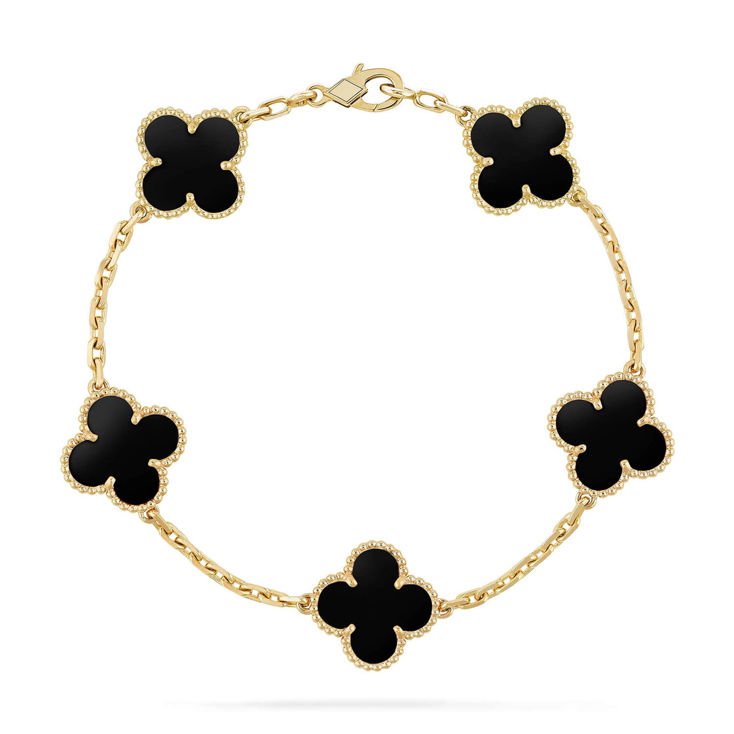 ˇGilded EraˇCLOVER  5 MOTIFS BLACK ONYX BRACELET