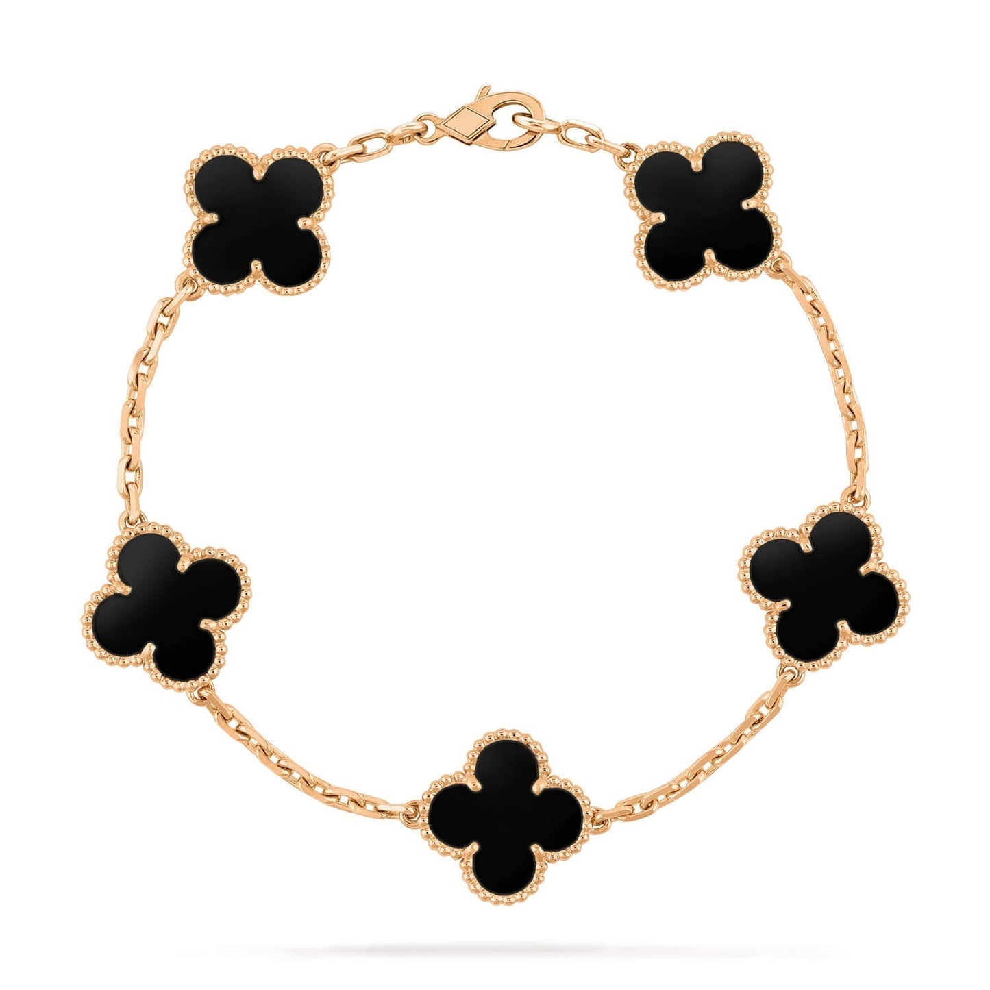 ˇGilded EraˇCLOVER  5 MOTIFS BLACK ONYX BRACELET