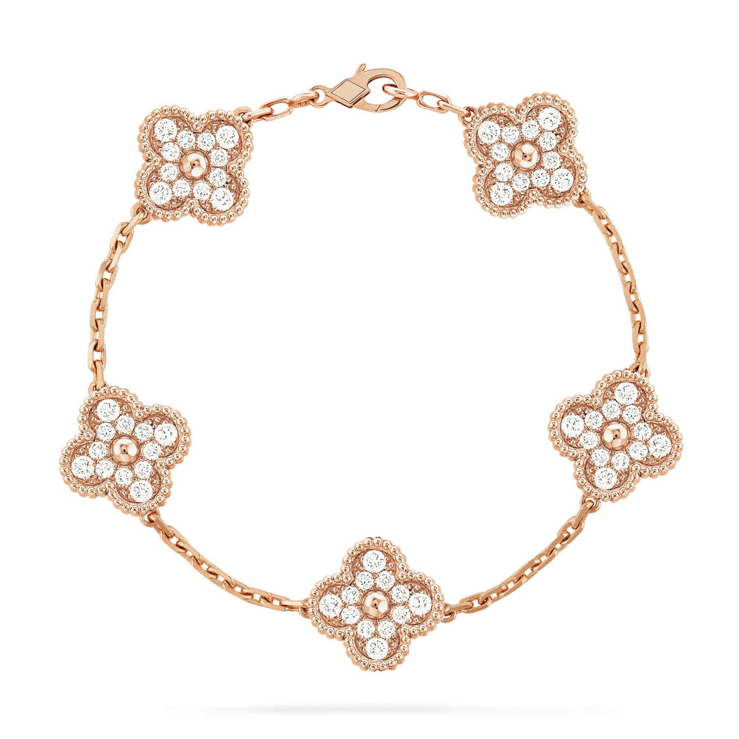 ˇGilded EraˇCLOVER 5 MOTIFS  FULL DIAMOND BRACELET