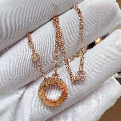 ˇGilded EraˇLOVE NECKLACE 16MM 2 DIAMONDS