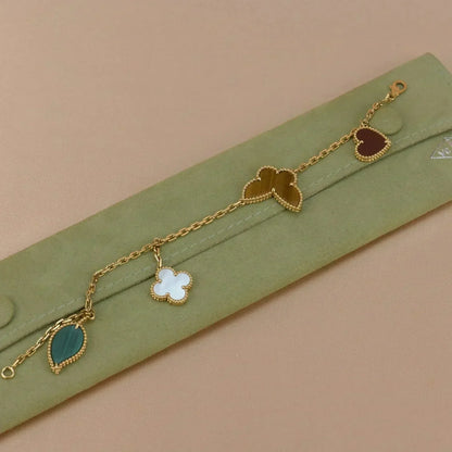 ˇGilded EraˇLUCKY SPRING 5 MOTIF GOLD BRACELET