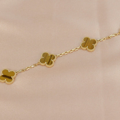 ˇGilded EraˇCLOVER  5 MOTIFS TIGER EYE BRACELET