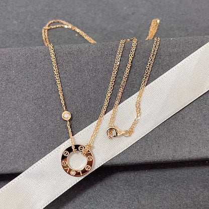 ˇGilded EraˇLOVE NECKLACE 16MM 2 DIAMONDS