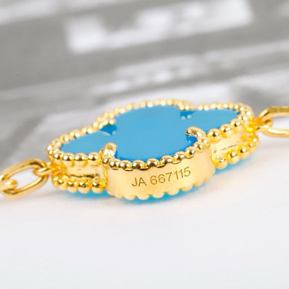 ˇGilded EraˇCLOVER 5 MOTIFS TURQUOISE BRACELET