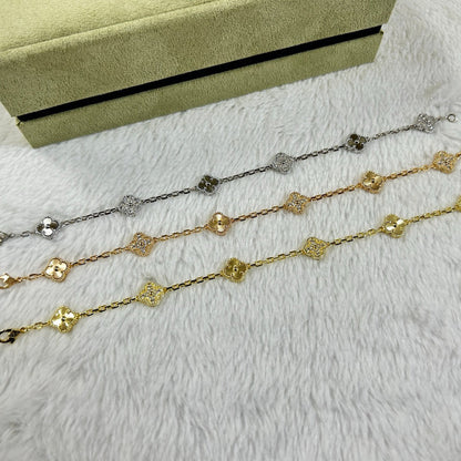ˇGilded EraˇCLOVER 6 MOTIF DIAMOND LASER BRACELET